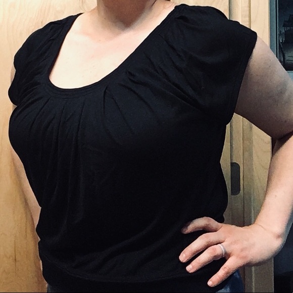 Banana Republic Black Silk Scoop-neck Blouse - Picture 2 of 5